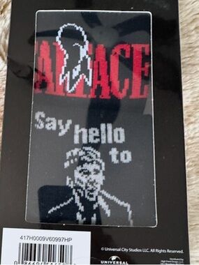Universal Scarface Crew Socks in Black, White & Red